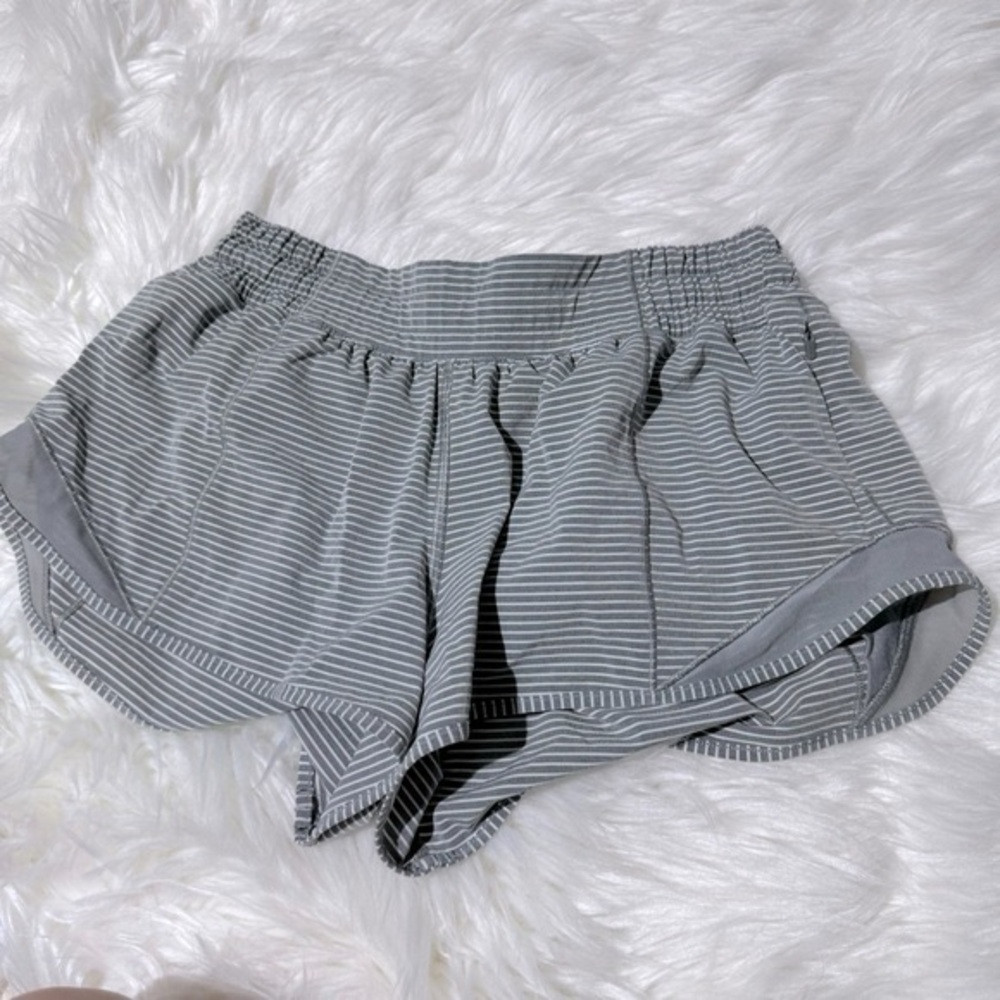 Lululemon grey striped shorts